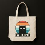 The "Ew, People" Introvert | Retro Cream Edition  Premium Off-White Canvas Tote bag