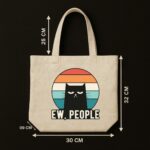 The "Ew, People" Introvert | Retro Cream Edition  Premium Off-White Canvas Tote bag - Image 5