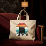 The "Ew, People" Introvert | Retro Cream Edition  Premium Off-White Canvas Tote bag - Image 2