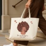 The "Beautiful In Any Way" Self-Love | Premium Off-White Canvas Tote bag - Image 4